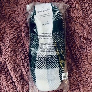 Vera Bradley Black & White Plaid Cozy Life Slippers